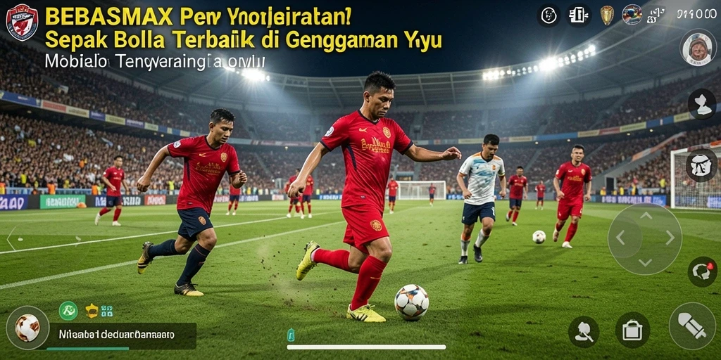 Screenshot BEBASMAX menunjukkan aksi seru dalam permainan sepak bola.