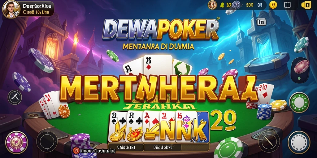Tampilan sedang bermain DEWAPOKER dengan menara pertahanan aktif.