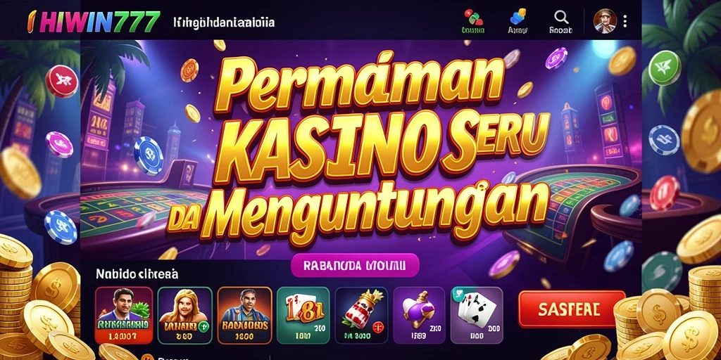 Tampilan menarik saat bermain HIWIN777 dengan berbagai pilihan permainan Kasino.