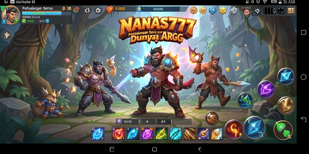 Tampilan gameplay NANAS777 dengan aksi pertempuran seru.
