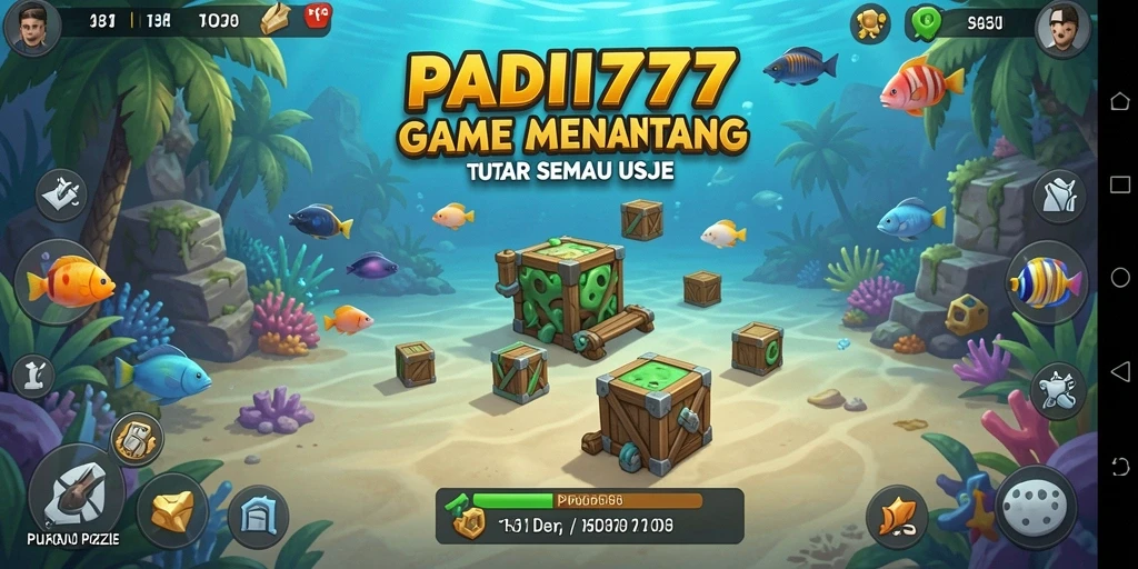 Screenshot gameplay PADI777 yang menampilkan tantangan puzzle yang seru.