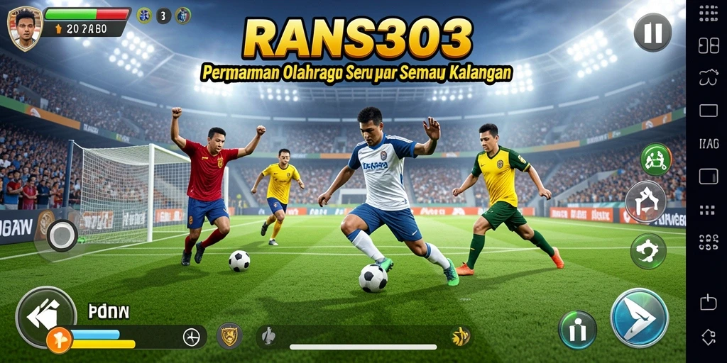 Screenshot utama RANS303 menampilkan aksi olahraga yang seru.
